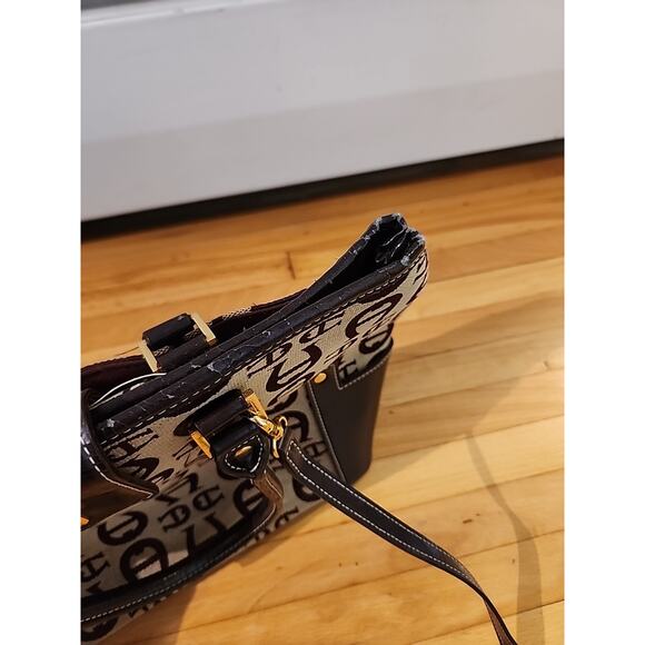 Vintage Etienne Aigner Shoulder Bag Purse Signature Logo Leather Trim Crossbody - Picture 6 of 9